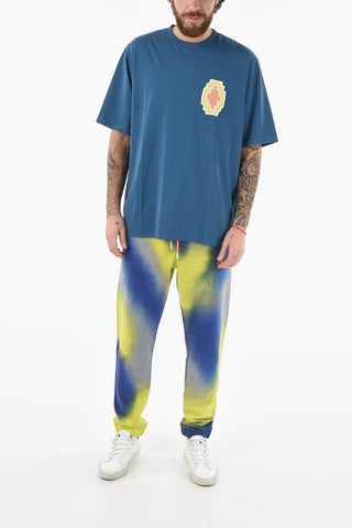 Crew Neck Macramè Logo Cotton T-Shirt