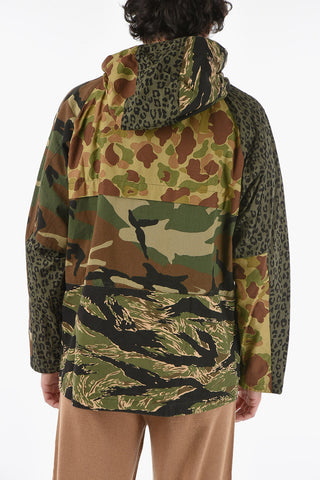 Camouflage Patchwork Motif Cotton Parka