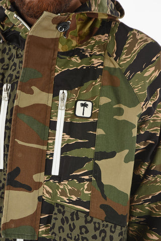 Camouflage Patchwork Motif Cotton Parka