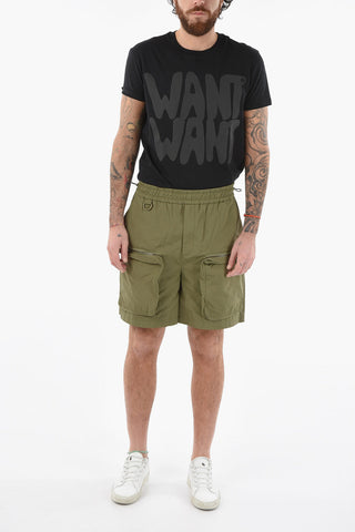 Drawstring Waist Tech-cotton Cargo Shorts