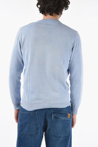 Lightweight Cotton Solid Color Crew-Neck Sweater