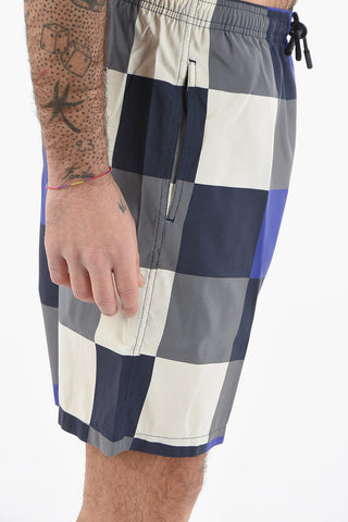 Checkered Motif CHECKBOARD Swimshorts
