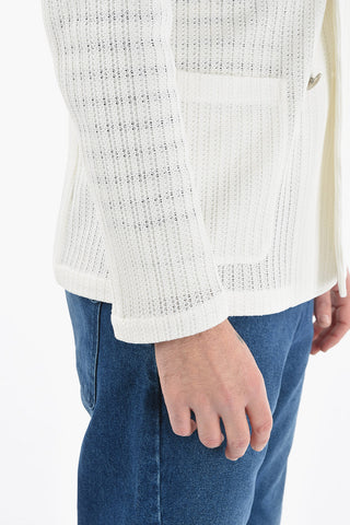 Cotton Patch Pockets BIAGIO Double Breasted Jacket with Silver Buttons