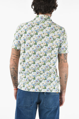 Ibiscus Printed Piquè Cotton GREG Polo Shirt