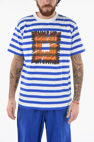 T-Shirt STRIPE PUMP con a Righe Awning e Stampa