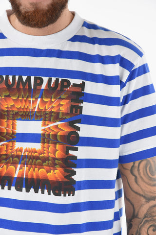 T-Shirt STRIPE PUMP con a Righe Awning e Stampa