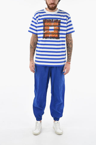 T-Shirt STRIPE PUMP con a Righe Awning e Stampa