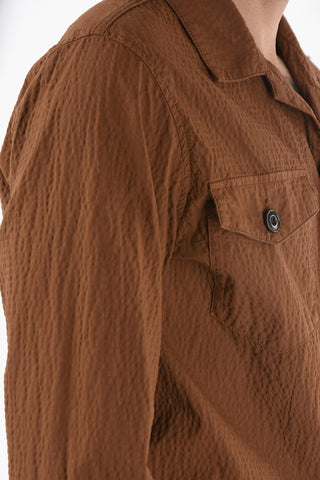 Camicia Utility DERBY In Cotone e Lino con Bottoni a Constrasto