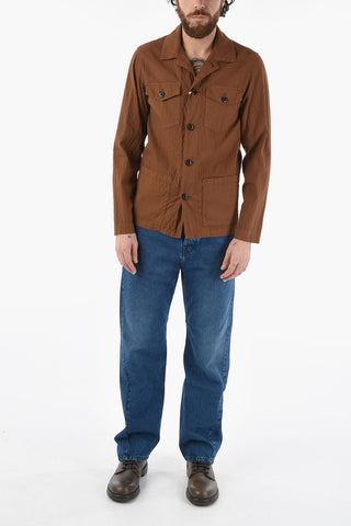 Camicia Utility DERBY In Cotone e Lino con Bottoni a Constrasto