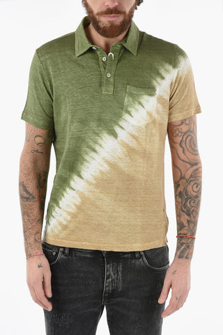 Tie Dye Effect 3 Bottons SMITH Polo Shirt With Breast Pocket