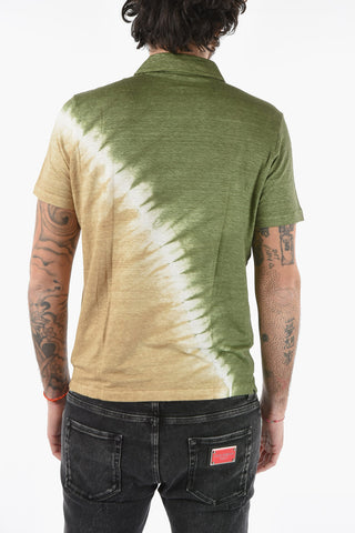 Tie Dye Effect 3 Bottons SMITH Polo Shirt With Breast Pocket