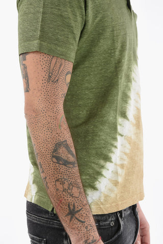 Tie Dye Effect 3 Bottons SMITH Polo Shirt With Breast Pocket