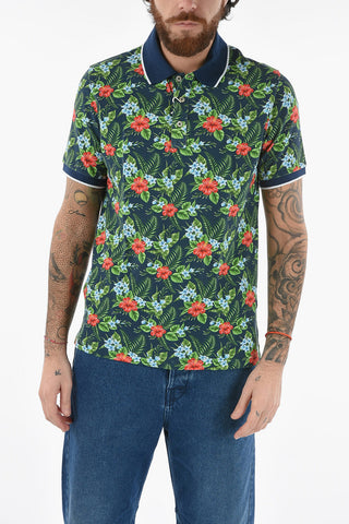 Floral Patterned Piquè Cotton SMITH Polo Shirt