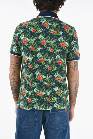 Floral Patterned Piquè Cotton SMITH Polo Shirt