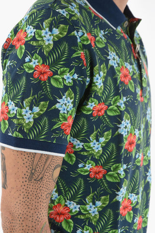 Floral Patterned Piquè Cotton SMITH Polo Shirt