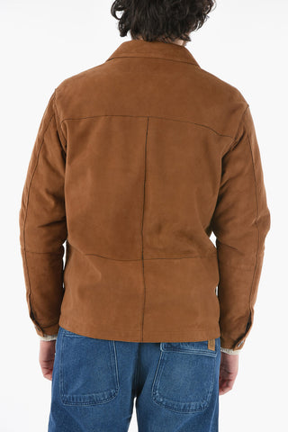 Suede DERBY Utility Jacket with Visible Stiching
