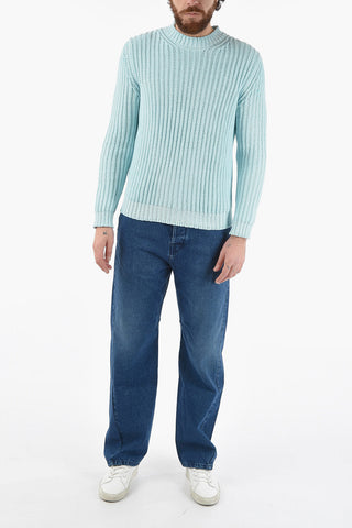 Cotton Blend Crew-neck Sweater
