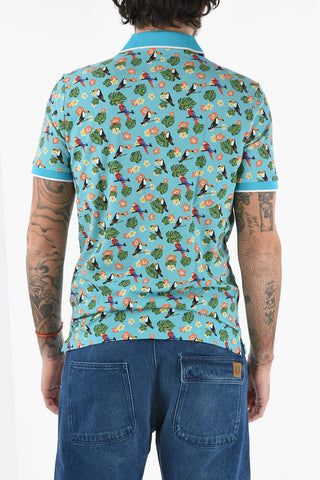 All Over Printed Piquè Cotton SMITH Polo Shirt
