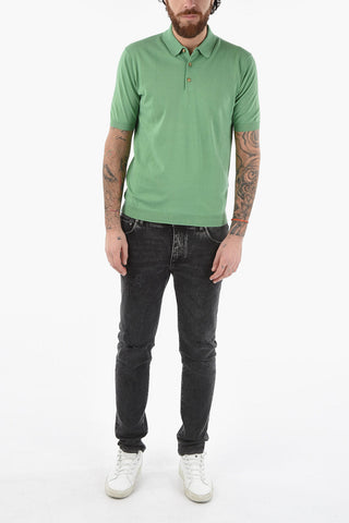 Solid Color Cotton Polo Shirt
