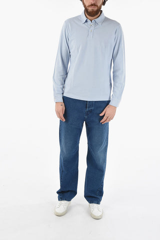 Cotton BORG 3-Buttons Polo Shirt with Long Sleeve