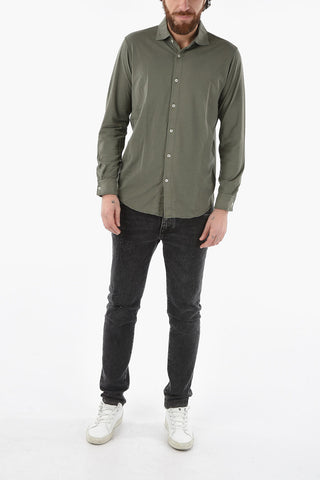 Camicia PALMER in Cotone Stretch con Bottoni a Contrasto