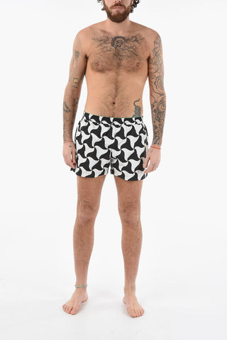 Printed Boxer Swim Shorts