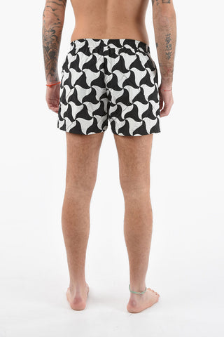 Printed Boxer Swim Shorts