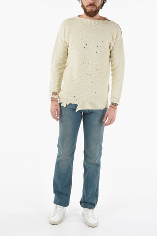 ARTISANAL Maglia Argyle Effetto Vintage con Zip