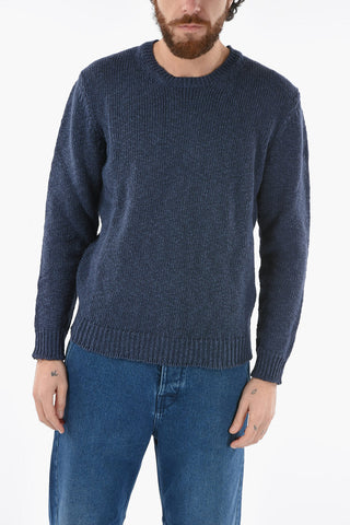 Cotton and Flax Crew-neck Sweater