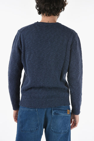 Cotton and Flax Crew-neck Sweater