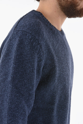 Cotton and Flax Crew-neck Sweater