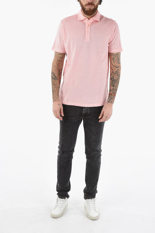 Piquet Linen and Cotton 3 Bottons GEORGE Polo Shirt