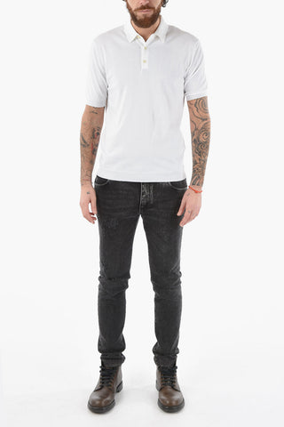 Solid Color Cotton Polo Shirt