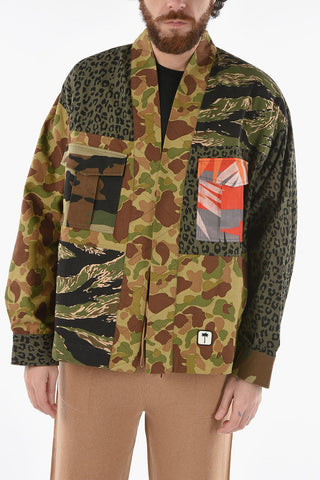 Camouflage Patchwork Open Front Shirt