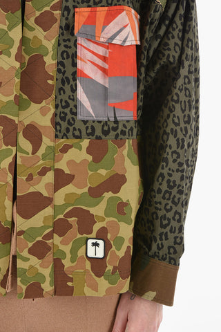 Camouflage Patchwork Open Front Shirt