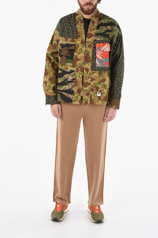 Camouflage Patchwork Open Front Shirt