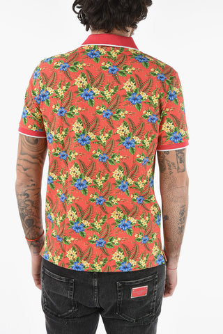 Floral Patterned Piquè Cotton SMITH Polo Shirt