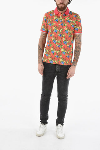 Floral Patterned Piquè Cotton SMITH Polo Shirt