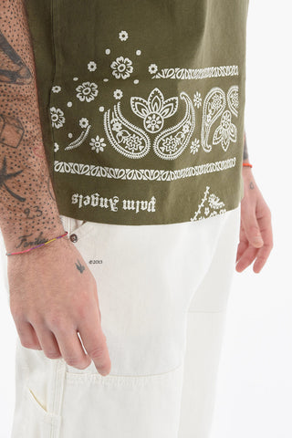 Crew Neck BANDANA Paisley Printed T-Shirt