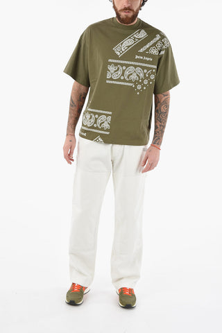 Crew Neck BANDANA Paisley Printed T-Shirt