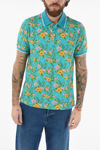 Floral Printed Piquet Cotton SMITH Polo Shirt