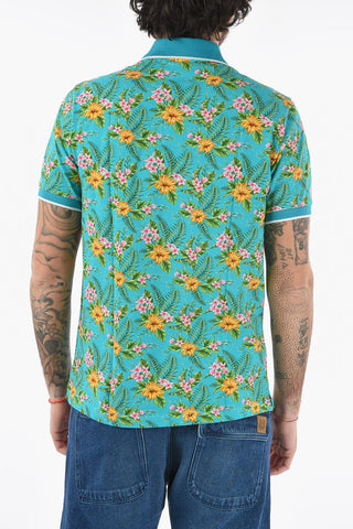 Floral Printed Piquet Cotton SMITH Polo Shirt