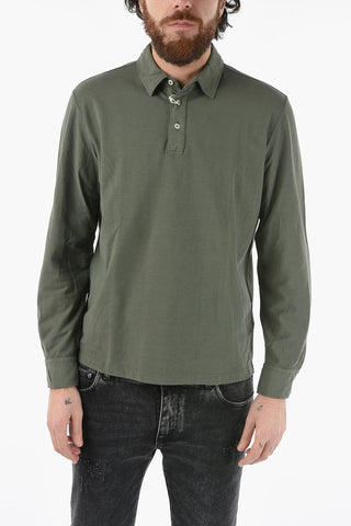 Cotton BORG 3-Buttons Polo Shirt with Long Sleeve