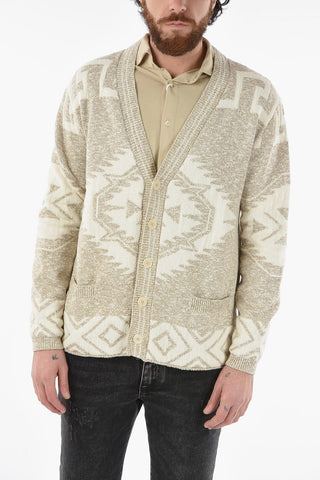 Jacquard Azteco Motif Cardigan