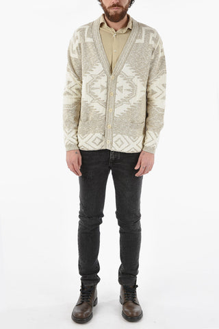 Jacquard Azteco Motif Cardigan
