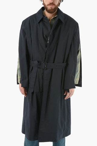 ARTISANAL Unstructured Overcoat with Denim Detail