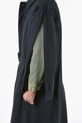 ARTISANAL Unstructured Overcoat with Denim Detail