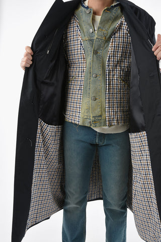 ARTISANAL Unstructured Overcoat with Denim Detail