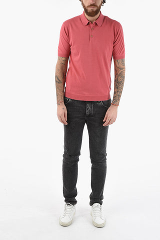 Solid Color Cotton Polo Shirt