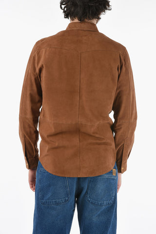 Suede HOUSTON Utility Shirt with Golden Buttons
